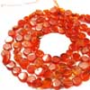 Natural Orange Carnelian Smooth Coin Beads Strand Length 13.5 inches and Size 5mm to 6mm approx.